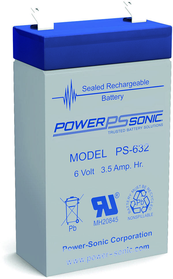 Batterie PowerSonic PS-640F1 6V 5Ah Acide scellé de Plomb Ce Produit est Un Article de Remplacement de la Marque AJC® 
