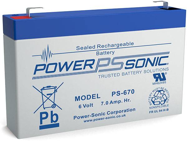 PS-670 6V 7Ah General Purpose VRLA Battery | Power Sonic