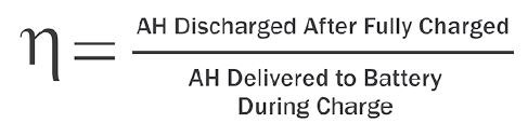 battery charging efficiency formula