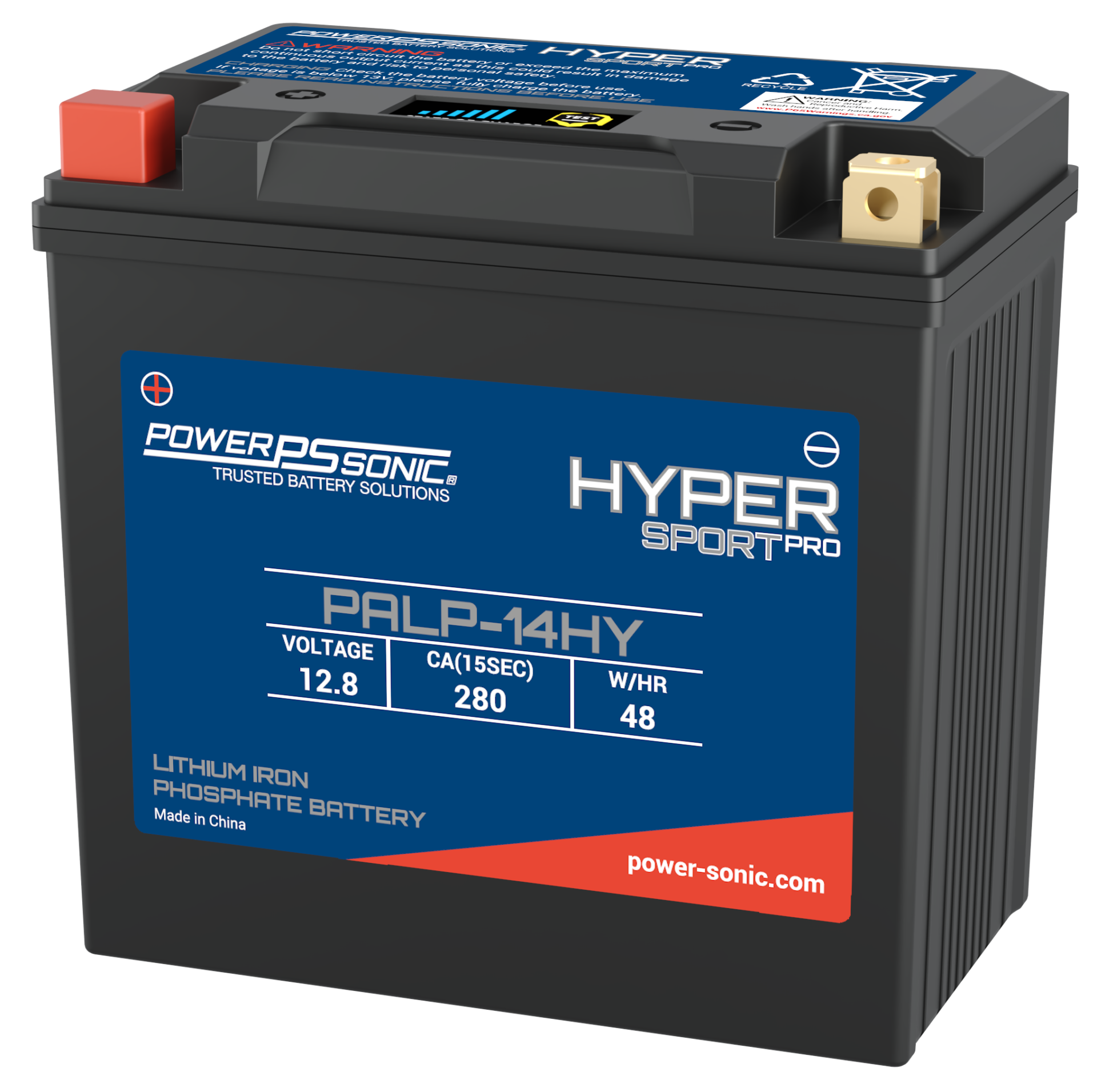 Power-Sonic PTX14BS-FS Sealed Maintenance Free Powersport Battery 