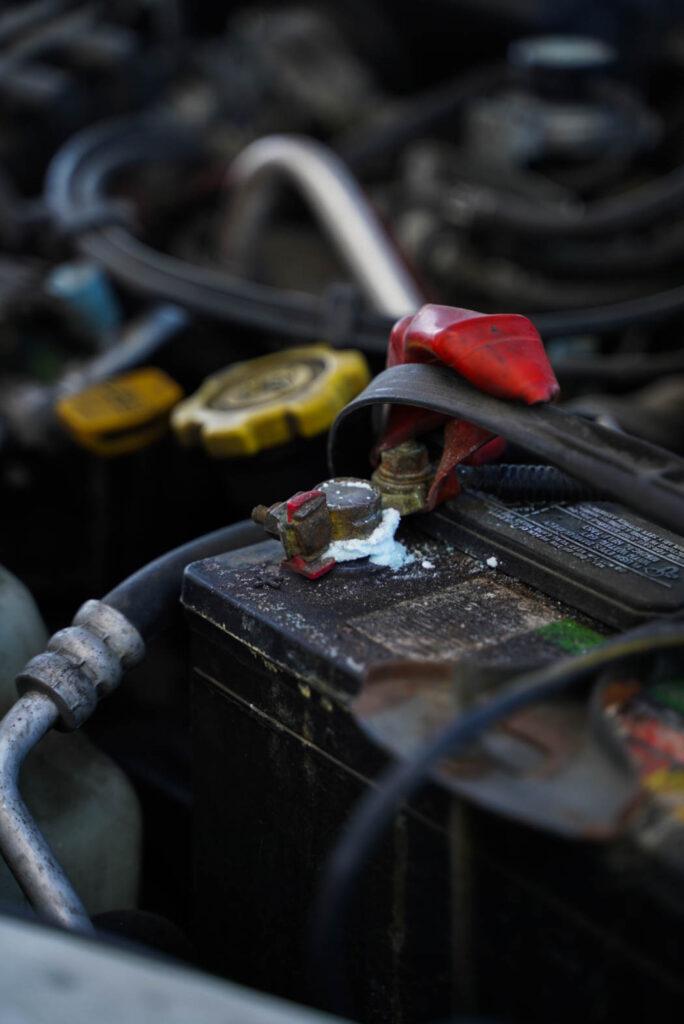 Care battery that is corroding