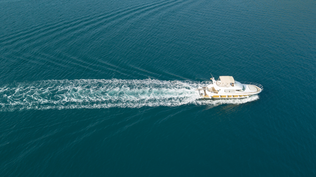 Boat driving across the water