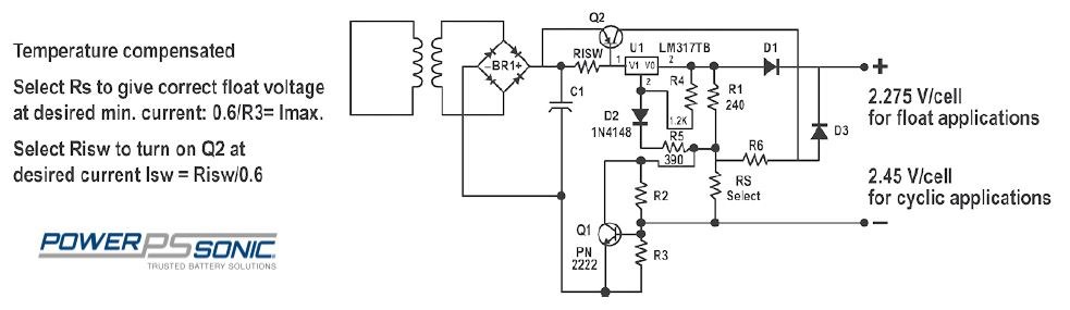dual stage current limited SLA battery charger